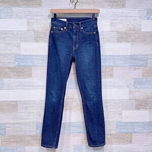 GAP High Rise Vintage Slim Jeans Dark Indigo Rinse Stretch Washwell Womens 24